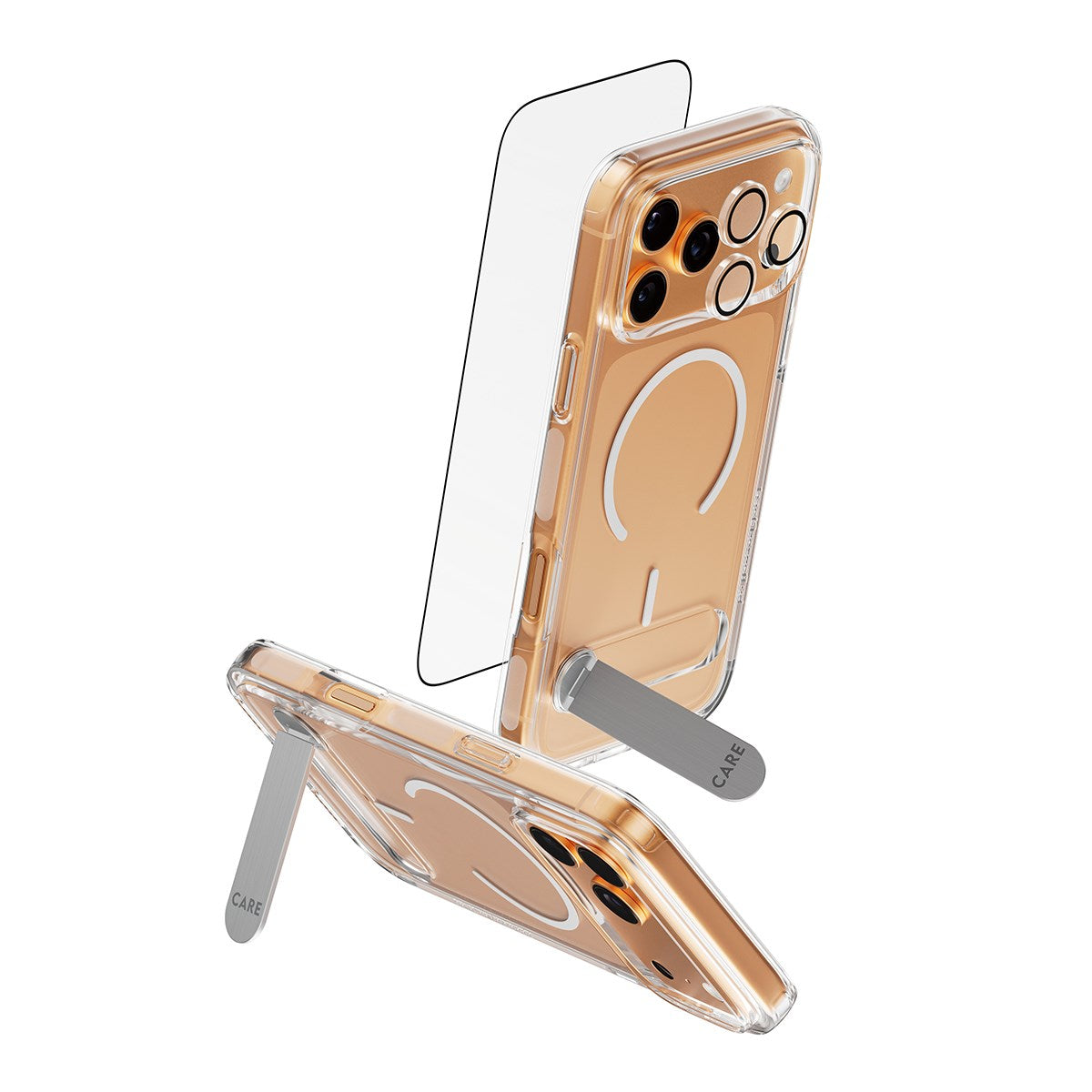 بانزر جلاس بكج حماية 3 في 1 مع مسند لهاتف iPhone 17 Pro Max | PanzerGlass | CARE by PanzerGlass 3-in-1 Kick Bundle iPhone 17 Pro Max