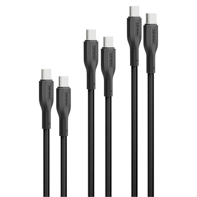 Promate CableKit-CC 3-piece USB-C cable kit with 0.3m 1.2m and 2m lengths - main view