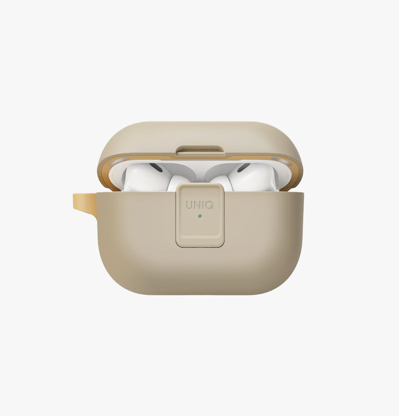 UNIQ Clyde locking AirPods Pro 2 case Ivory Canary Yellow