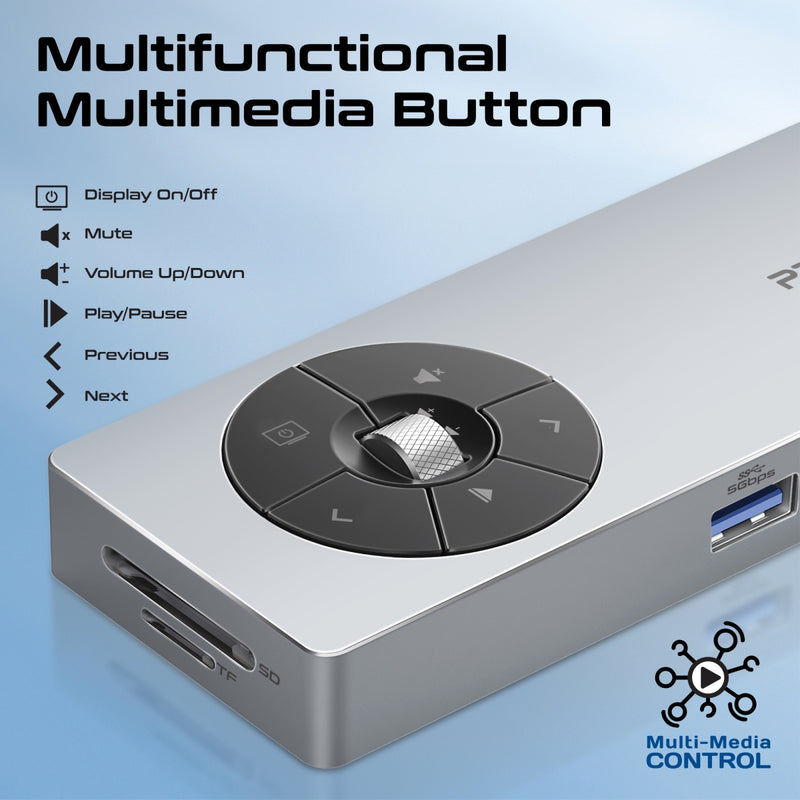 Promate ComandHub-Pro multimedia function button detail