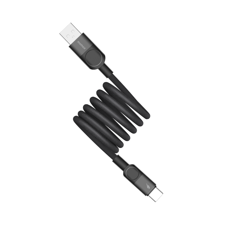 Momax Mag.Link 66W USB-A to USB-C Magnetic Cable Black - Front