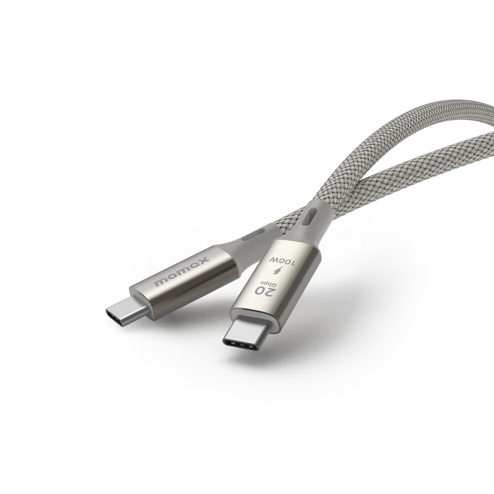 Kabloya Momax Elite 100W USB-C bo USB-C ya bi pêçayî, 1 m - Kabloya Momax Elite USB-C bo USB-C, 100W