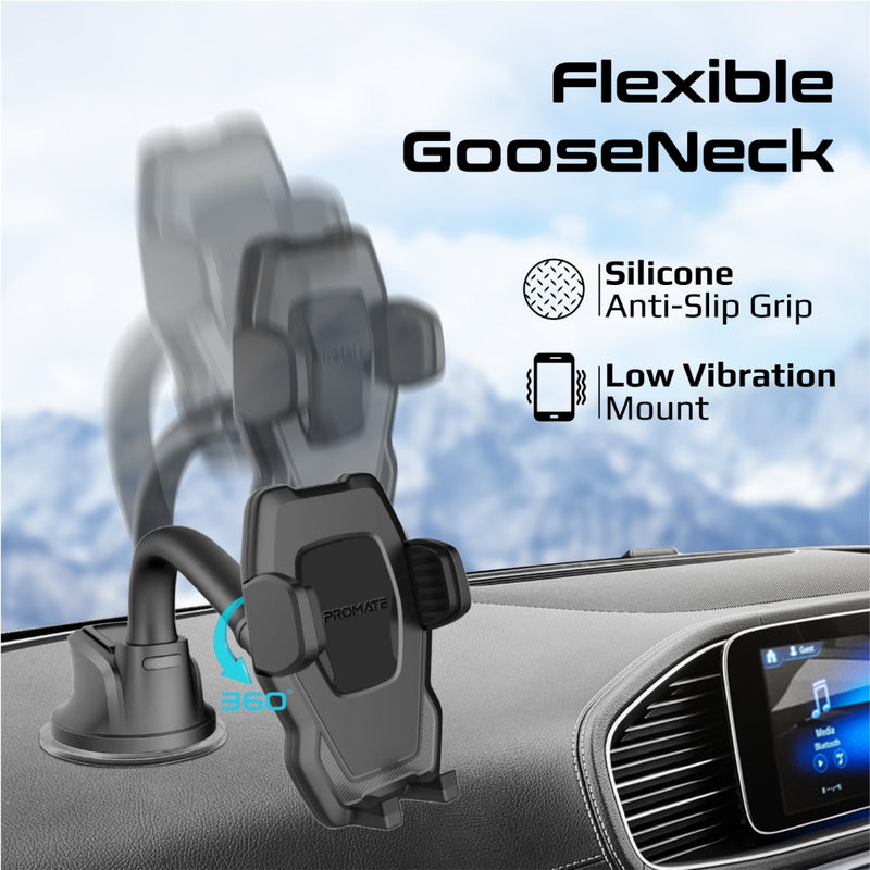 Promate DashMount two-step locking suction cup detail