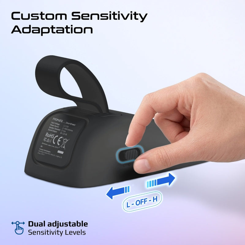 Promate DoorShield Black silicone loop on door handle