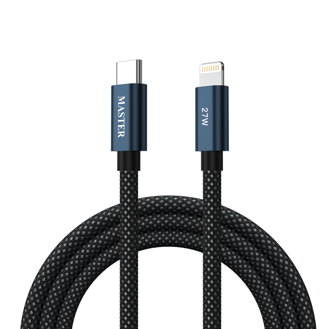 Master Braided 27W Cable USB-C to Lightning 1.20M Black MSBCA27CL120CM-BK