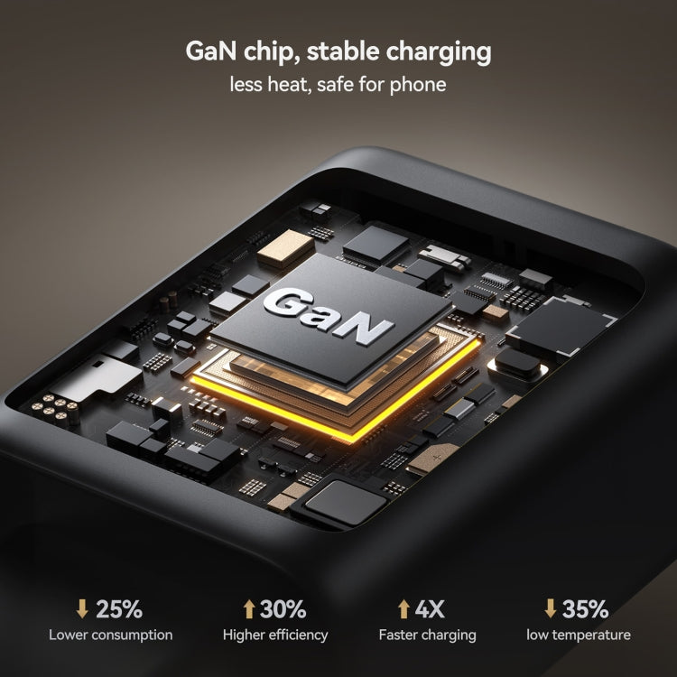 شاحن جويرووم GaN بمنفذ يو اس بي سي وبقدرة شحن 45 واط - اسود | JOYROOM JR-TCG13 45W GaN USB-C Port Super Fast Charger – Black