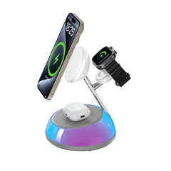 شاحن لاسلكي ويوو أورورا Wi-W036 Qi2 3في1 بقدرة 22.5 واط | WiWU Aurora Qi2 3 in 1 Wireless Charger Wi-W036 22.5W Fast Charging