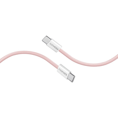 Promate EcoLine-CC120 Pink 60W USB-C to USB-C fabric braided cable - main view
