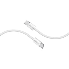 Promate EcoLine-CC200 White 60W USB-C to USB-C fabric braided cable 2m - main view