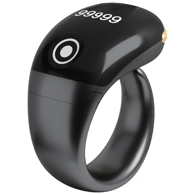 Green Lion Smart Dhikr Ring with OLED Display – Black | خاتم ذكر ذكي Green Lion مع شاشة OLED – أسود