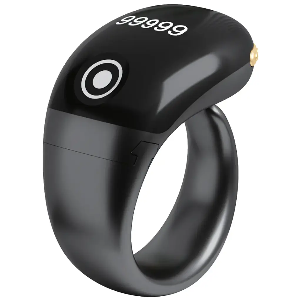 Green Lion Smart Dhikr Ring with OLED Display – Black | خاتم ذكر ذكي Green Lion مع شاشة OLED – أسود
