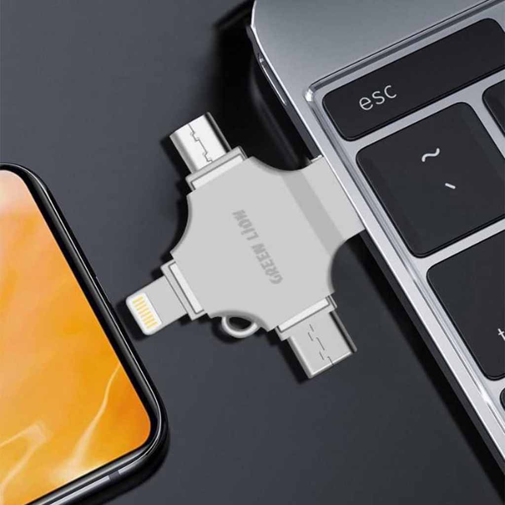 ذاكرة تخزين جرين لايون 4 في 1 | Green Lion 4-in-1 USB Flash Drive