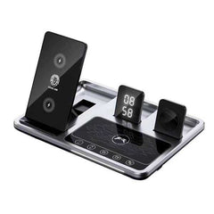 Green Lion 4 in 1 Wireless Charging Station Gray - محطة الشحن اللاسلكية 4 في 1 من جرين ليون