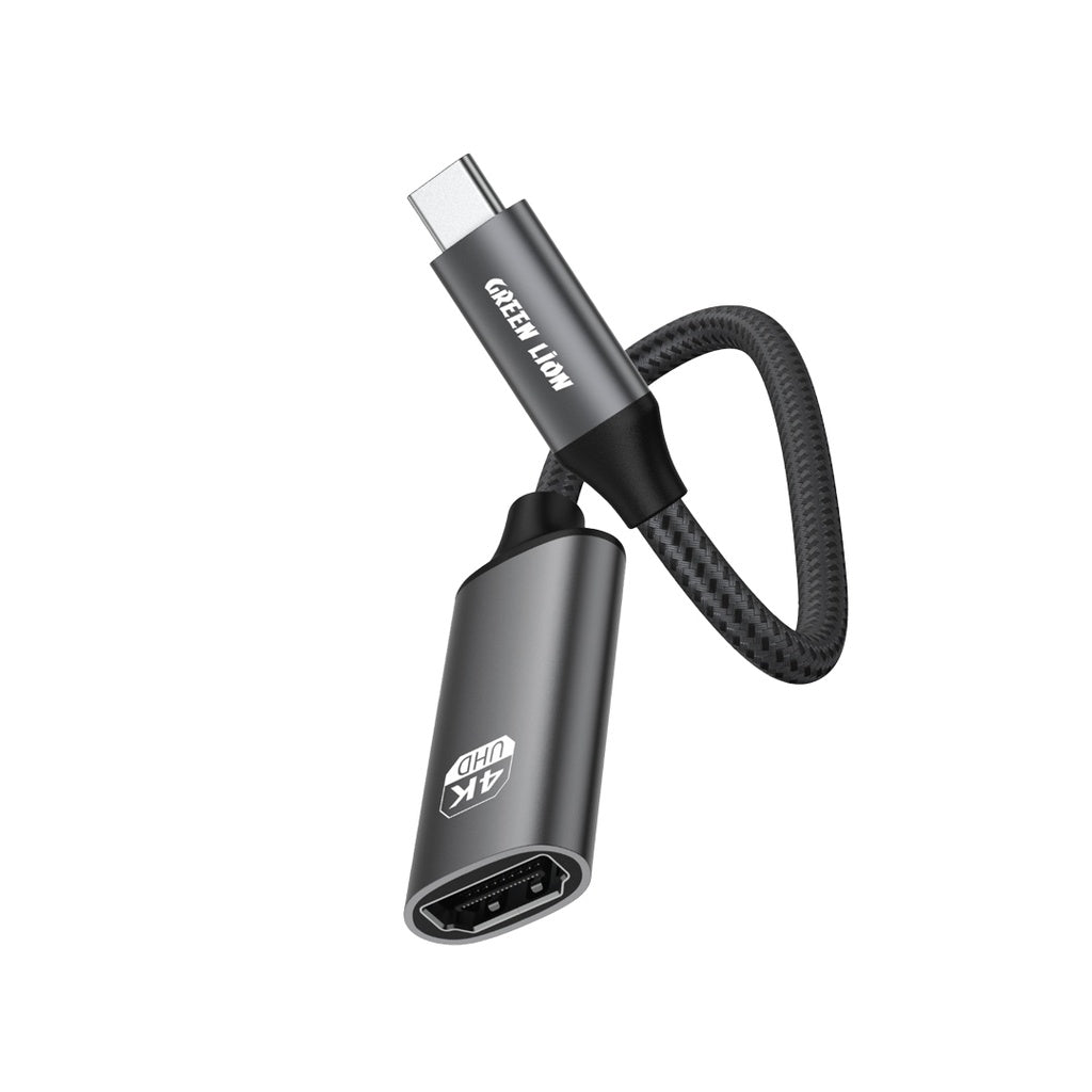 كيبل جرين لايون تايب سي الى HDMI بدقة 4K - اسود | Green Lion 4K USB-C to HDMI Adapter Cable - Black