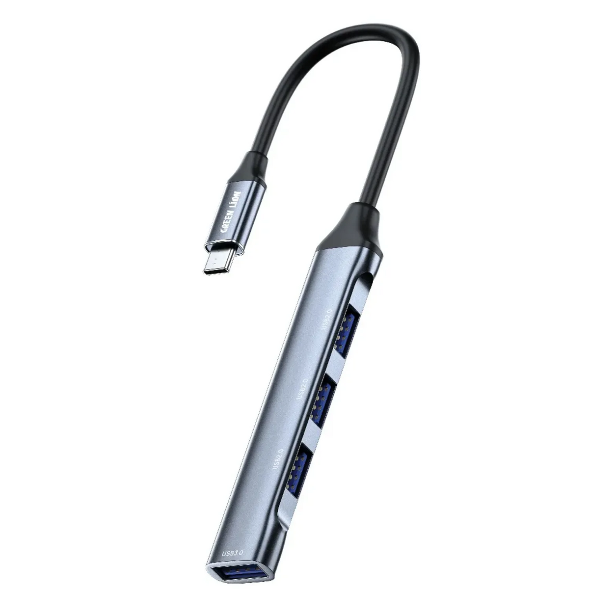 موزع منافذ USB-C جرين لايون أربعة في واحد - أسود | Green Lion 4 IN 1 USB-C Hub – Docking Station Adapter – Black