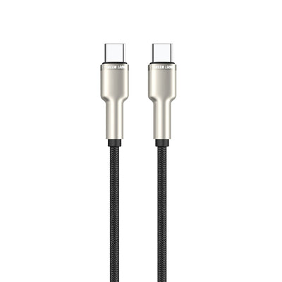 Kabloya Çînkoyî ya USB-C bo USB-C ya bi pêçayî ya Green Lion 60W 1M - Reş