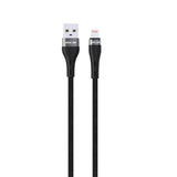 Kabloya Genim a USB-A bo Lightning Braided 12W, 1m - Reş