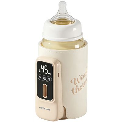 سخان رضّاعات جرين لايون قابل للشحن ببطارية 6000mAh - كريمي | Green Lion BOTTLE WARMER 6000mAh Rechargeable – Cream