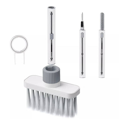 فرشاة التنظيف للاجهزة الالكترونية 5 في 1 من جرين لايون, متعددة الوضائف - ابيض | Green Lion 5 in 1 Multifunctional Cleaning Brush – White.