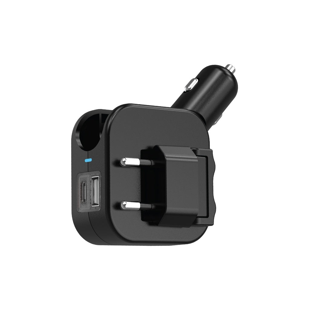 شاحن جرين لايون المزدوج للسيارة والمنزل بقدرة شحن 20 واط - اسود | Green Lion Duo Power Car & Wall Charger - Black