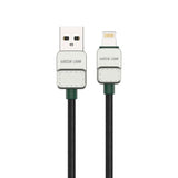 كيبل جرين لايون مضفر يو اس بي اي الى لايتننغ بقدرة 12 واط وطول 1 متر - اسود | Green Lion USB-A to Lightning Electroplated Braided Cable 1m 12W - Black