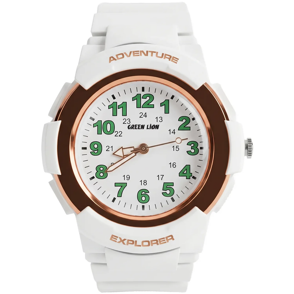 ساعة جرين لايون Explorer للأطفال بتتبع الموقع - أبيض | Green Lion EXPLORER Kids Analog Watch – White