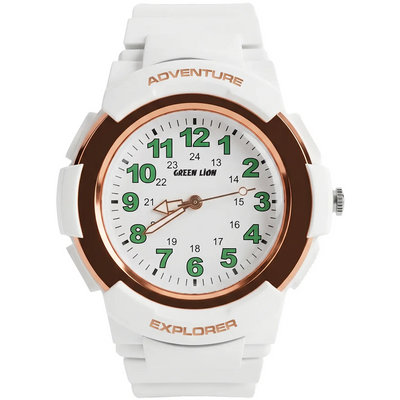 ساعة جرين لايون Explorer للأطفال بتتبع الموقع - أبيض | Green Lion EXPLORER Kids Analog Watch – White