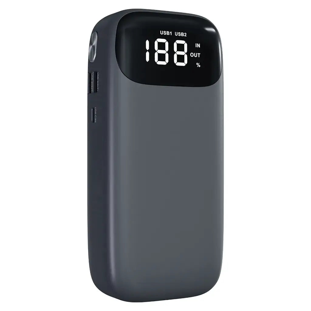 Green Lion Flex Power Jumper and Power Bank 10000mAh - Gray | جرين ليون جهاز بدء تشغيل وبنك طاقة 10000 مللي أمبير - رمادي