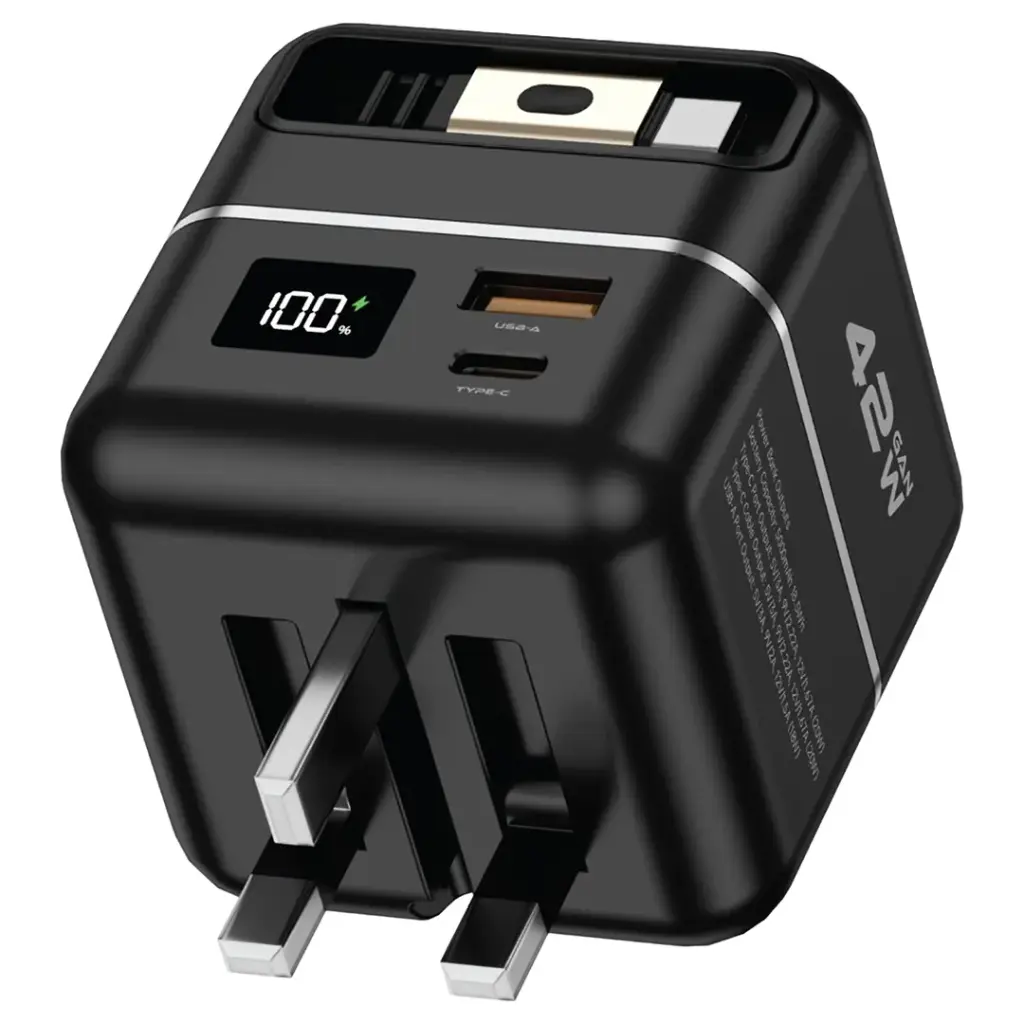 شاحن جرين ليون بريميوم مع باور بانك 5000 مللي أمبير 42 واط | Green Lion Premium Series Charger + Power Bank 5000mAh 42W