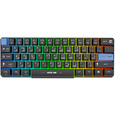 لوحة مفاتيح ألعاب سلكية جرين لايون GKM-60 - أسود | Green Lion GKM-60 Wired Gaming Keyboard – Black