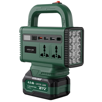 محطة طاقة جرين لايون Green Volt بقدرة 120 واط وبطارية 4000mAh - أخضر | Green Lion Green Volt 4000mAh Power Station 120W – Green