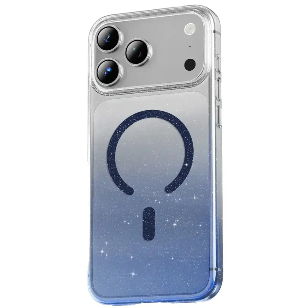 كفر جرين لايون Glitter متوافق مع ماغسيف لهاتف ايفون 17 برو ماكس - ازرق | Green Lion Glitter MagSafe Case For iPhone 17 Pro Max - Blue