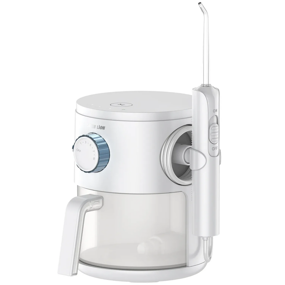 جهاز تنظيف الأسنان بالماء جرين لايون Hydra Flosser بسعة 600 مل - أبيض | Green Lion HYDRA FLOSSER Oral Irrigator 600ML – White