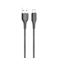 Green Lion USB-A to Lightning Metal Spring Hose Cable – Silver | كابل Green Lion USB-A إلى Lightning مع خرطوم معدني – فضي