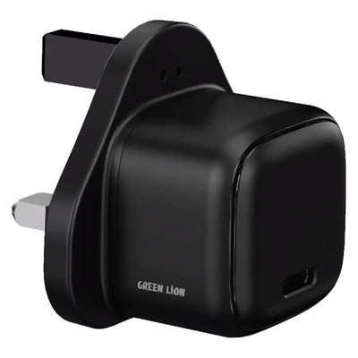 Green Lion Nexio Single Port UK Plug Wall Charger 45W – Black | شاحن حائط Nexio أحادي المنفذ من Green Lion بقابس UK بقدرة 45W – أسود