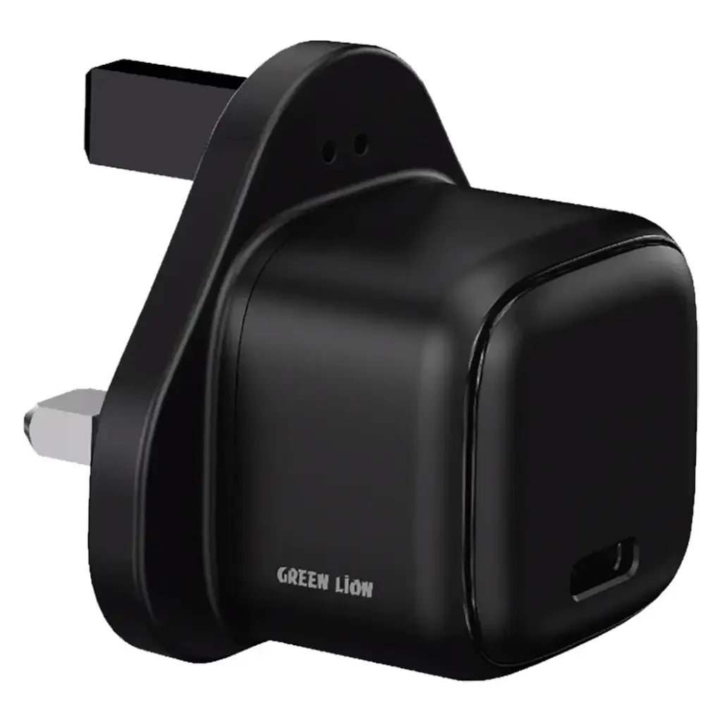 Green Lion Nexio Single Port UK Plug Wall Charger 45W – Black | شاحن حائط Nexio أحادي المنفذ من Green Lion بقابس UK بقدرة 45W – أسود