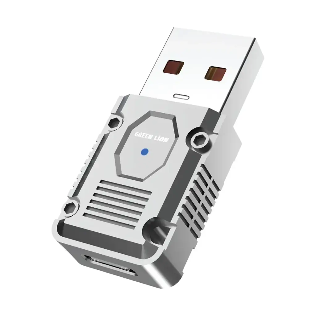 Green Lion OTG Adapter USB-A to USB-C - Silver | محول جرين ليون OTG من USB-A إلى USB-C - فضي