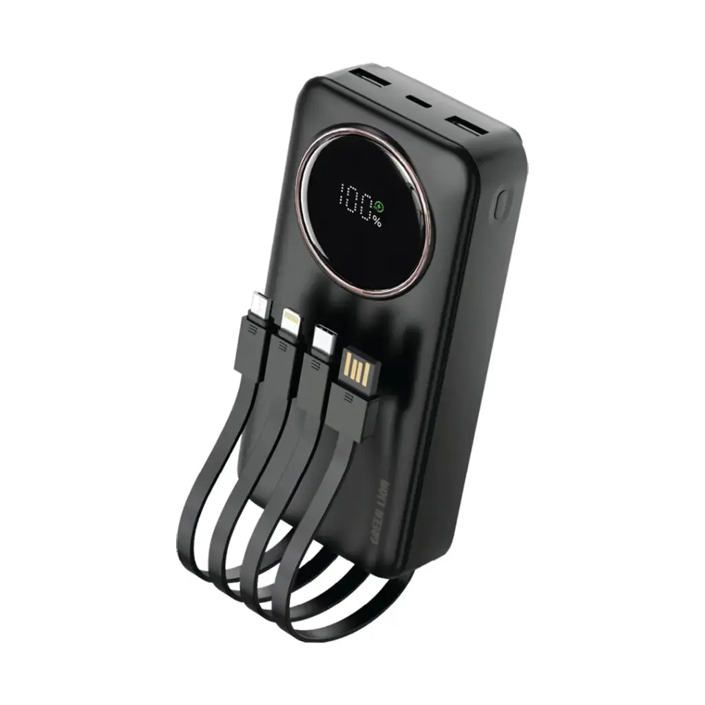 باور بانك جرين لايون باور بلس بقدرة شحن 22.5 واط اسود | Green Lion Power Pulse Power Bank 22.5W – Black