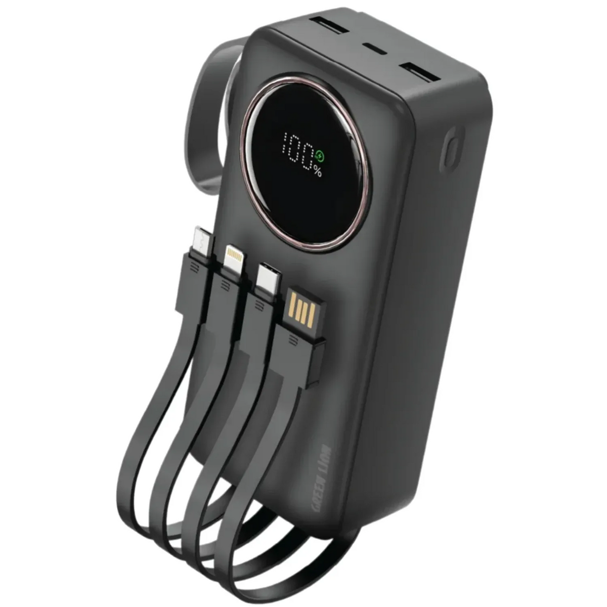 باور بانك جرين لايون Power Pulse بسعة 30000mAh وشحن 22.5 واط - أسود | Green Lion Power Pulse 30000 mAh Power Bank PD 22.5W- Black
