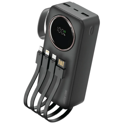 باور بانك جرين لايون Power Pulse بسعة 30000mAh وشحن 22.5 واط - أسود | Green Lion Power Pulse 30000 mAh Power Bank PD 22.5W- Black