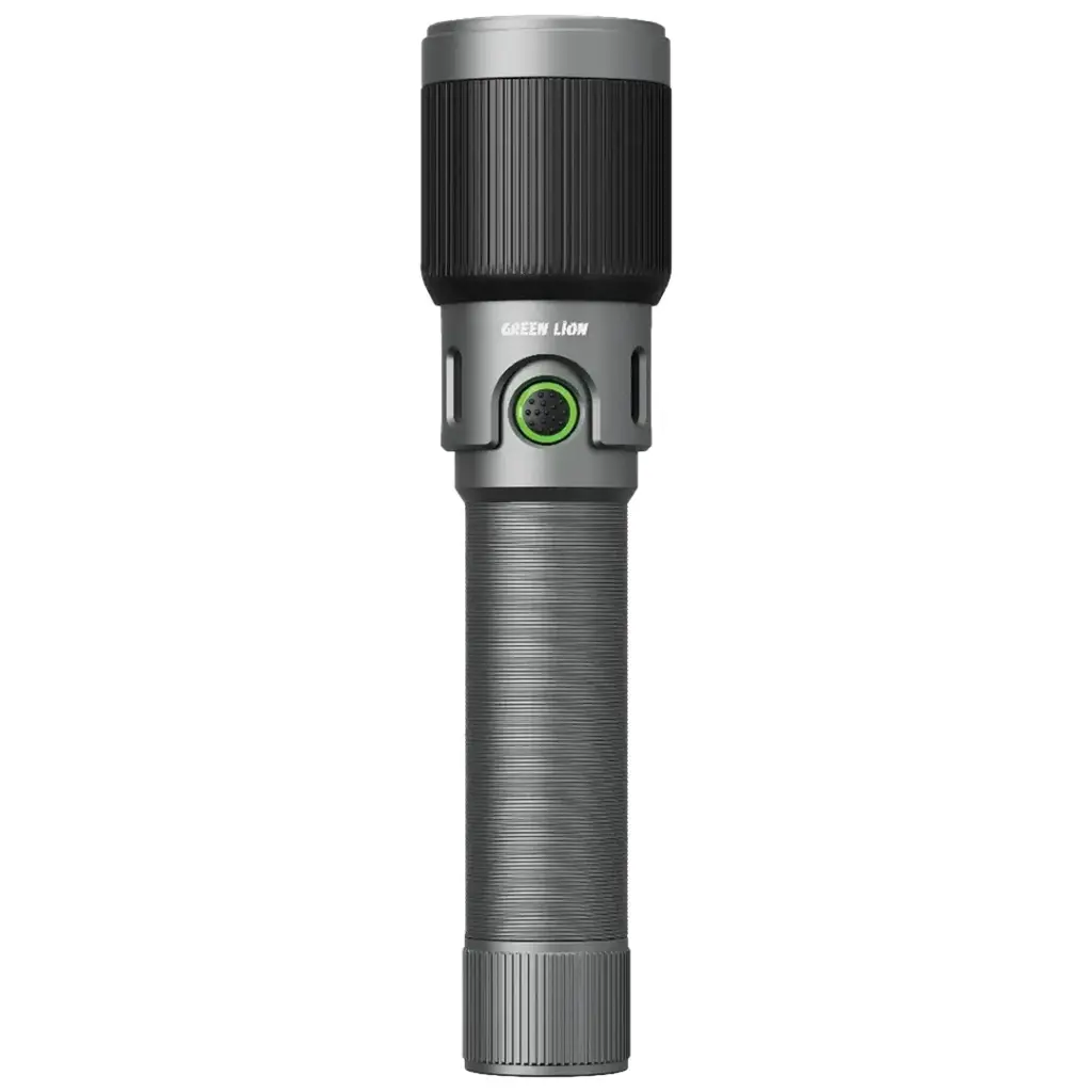 كشاف جرين لايون رانجر LED المحمول بسعة بطارية 3000 مللي امبير - رمادي | Green Lion Ranger Portable LED Torch 3000mAh – Gray