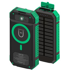 باور بانك شمسي جرين لايون Solar Flex بسعة 20000mAh وشحن PD 20W - أخضر وأسود | Green Lion Solar Flex Power Bank 20000mAh PD 20W – Green and Black
