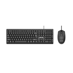 مجموعة كيبورد وماوس سلكية من جرين لايون GK-100, تصميم انيق وجودة عالية - اسود | Green Lion GKM-100 Wired Keyboard and Mouse Combo, Elegant & Durable – Black.