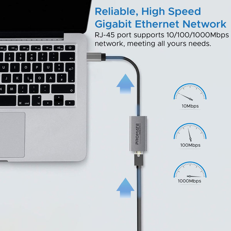 Promate GigaLink-C Ethernet adapter - angle view
