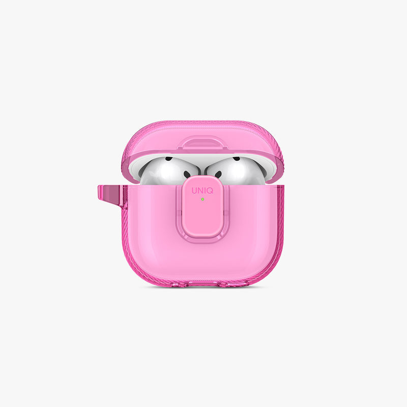 UNIQ Glase Pro clear AirPods 4 case Candy Pink