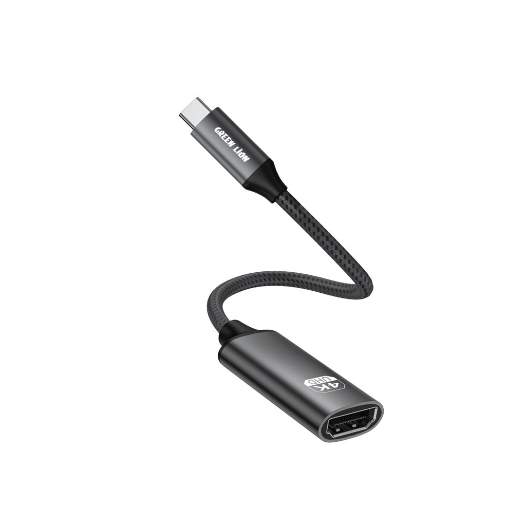 كيبل جرين لايون تايب سي الى HDMI بدقة 4K - اسود | Green Lion 4K USB-C to HDMI Adapter Cable - Black