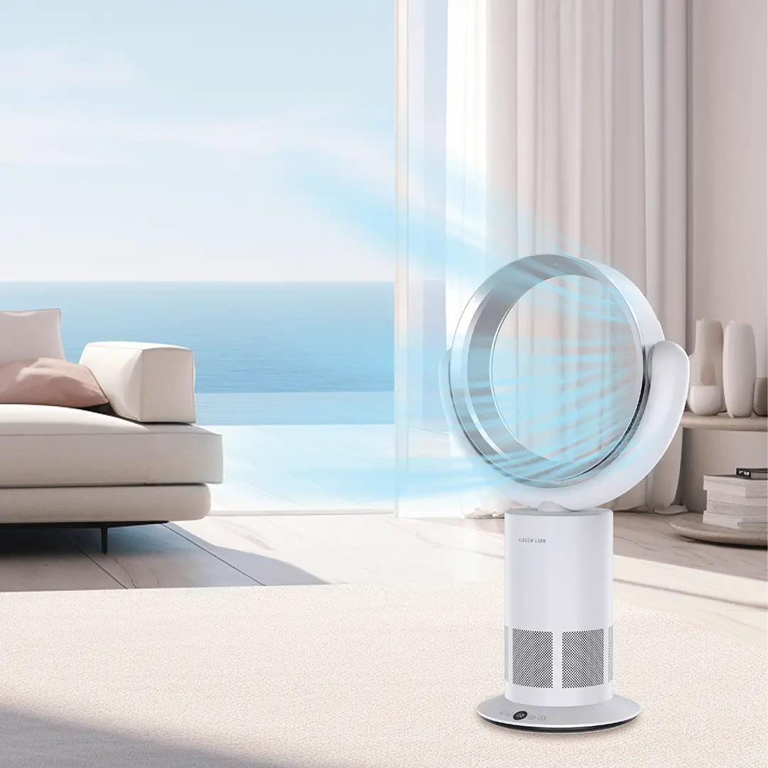 مروحة جرين لايون اير رينج كوولر الكهربائية بدون شفرات - ابيض | Green Lion Air Ring Cooler Electric Bladeless Fan – White