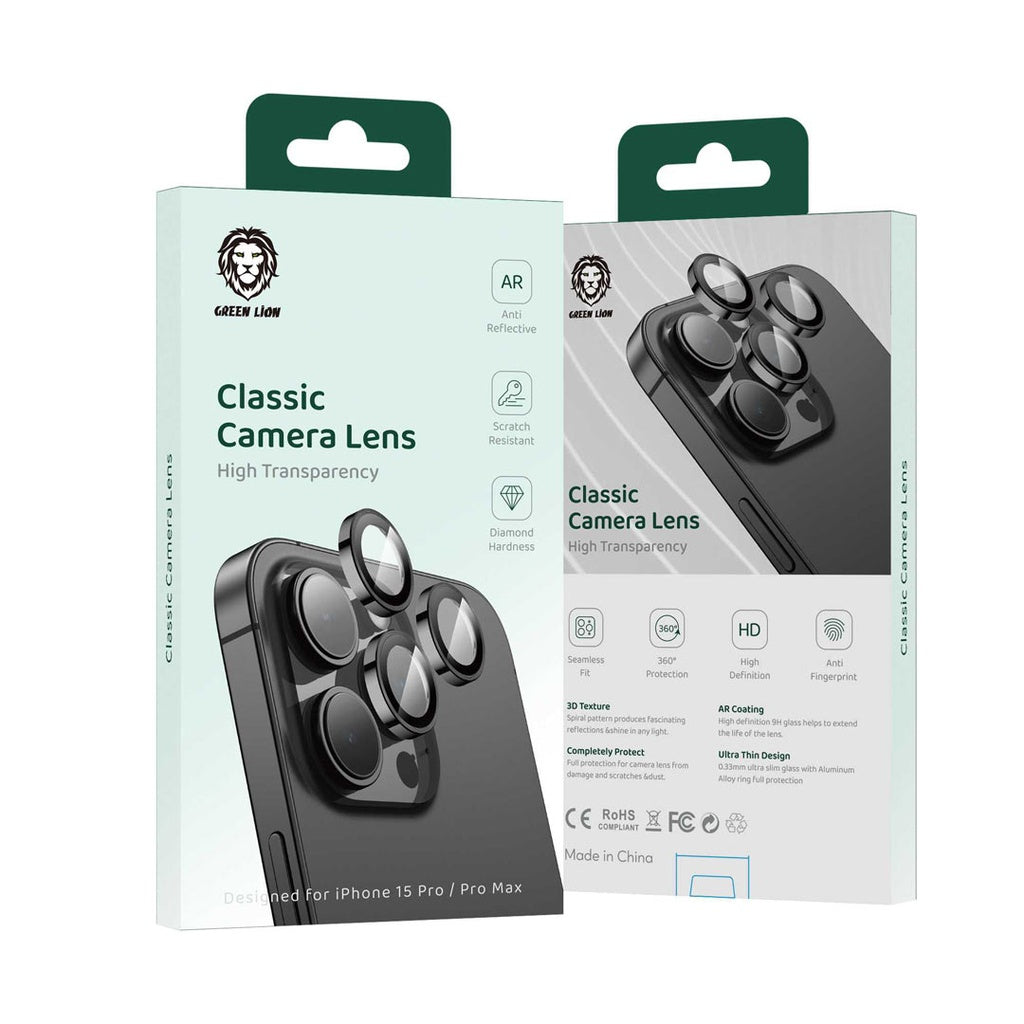 Green Lion Classic Lens for iPhone 15 Pro / 15 Pro Max - Dark Blue | واقي عدسة جرين ليون كلاسيك لآيفون 15 برو / 15 برو ماكس - أزرق داكن