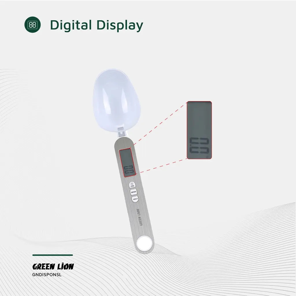Green Lion Digital Spoon Scale - Silver | ميزان ملعقة رقمي جرين ليون - فضي