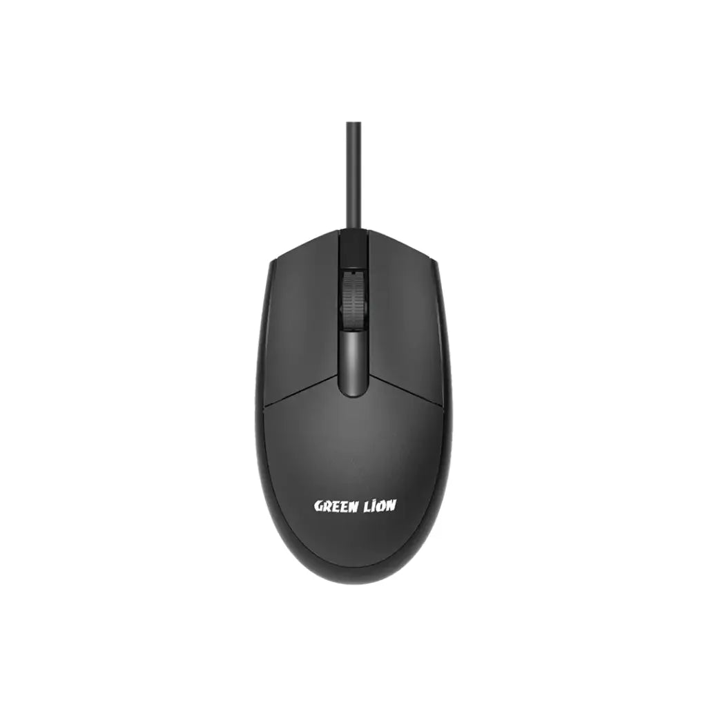 مجموعة كيبورد وماوس سلكية من جرين لايون GK-100, تصميم انيق وجودة عالية - اسود | Green Lion GKM-100 Wired Keyboard and Mouse Combo, Elegant & Durable – Black.
